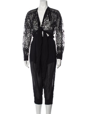 Emilio Pucci Plunge Neckline Jumpsuit