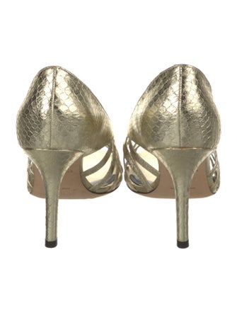 Emilio Pucci Snakeskin Embossed Leather Sandals