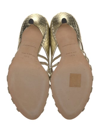 Emilio Pucci Snakeskin Embossed Leather Sandals