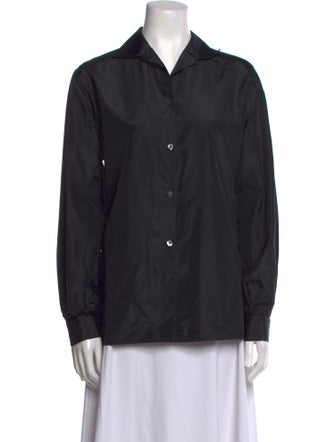 Emilio Pucci Silk Long Sleeve Button-Up Top