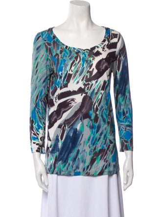 Emilio Pucci Printed Scoop Neck Blouse