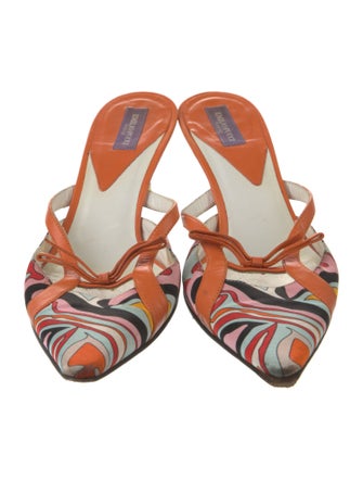 Emilio Pucci Satin Printed Mules