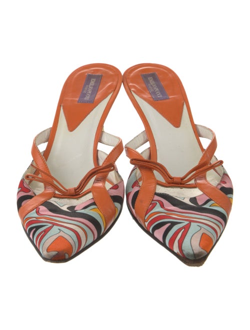 Emilio Pucci Satin Printed Mules
