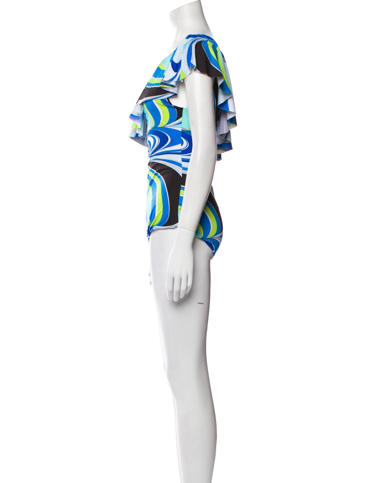 Emilio Pucci Printed Ruffle Embellishment One-Piece