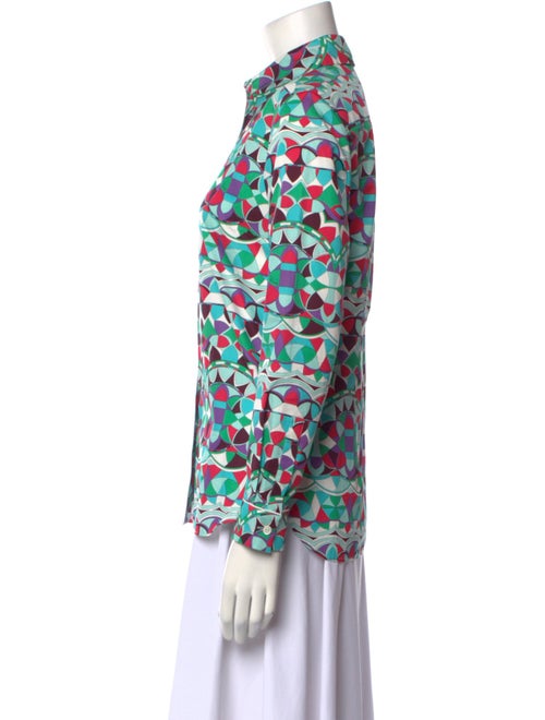 Emilio Pucci Printed Long Sleeve Button-Up Top