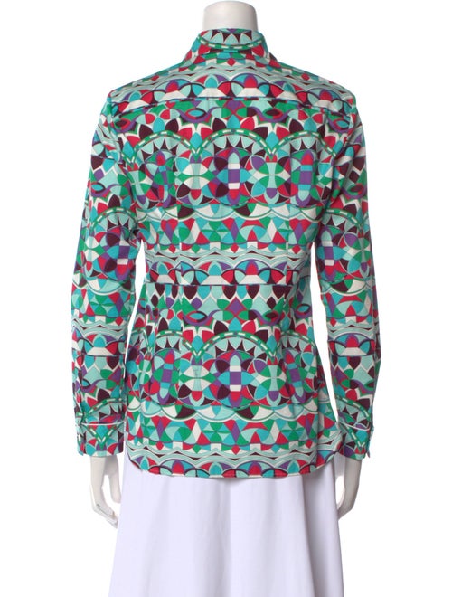 Emilio Pucci Printed Long Sleeve Button-Up Top