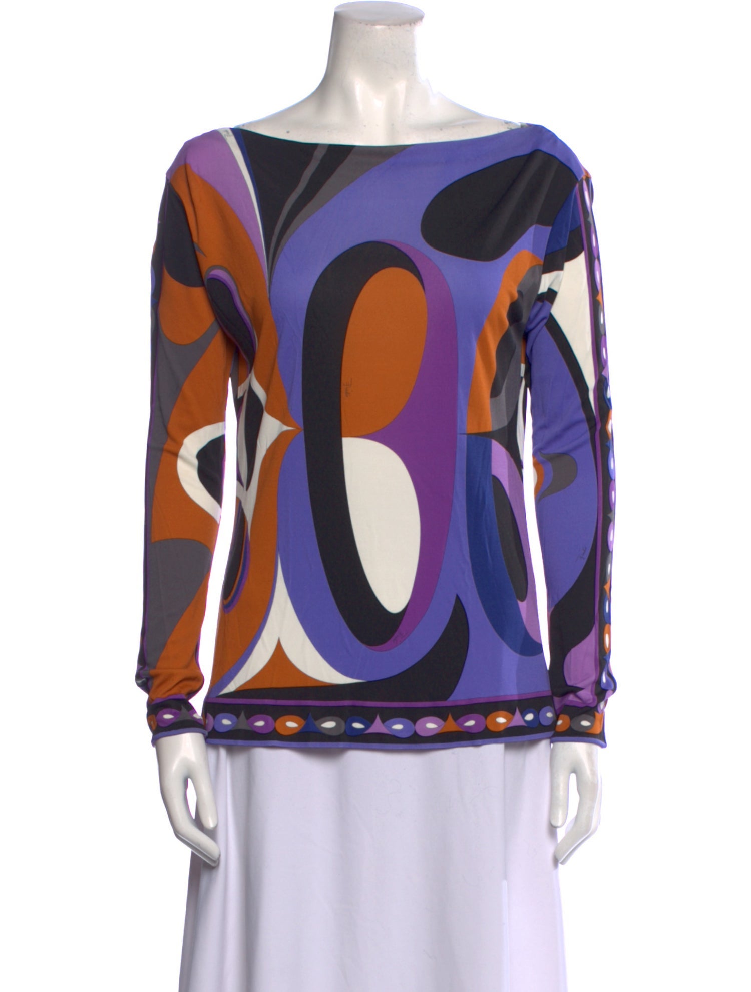 Emilio Pucci Printed Bateau Neckline Tunic
