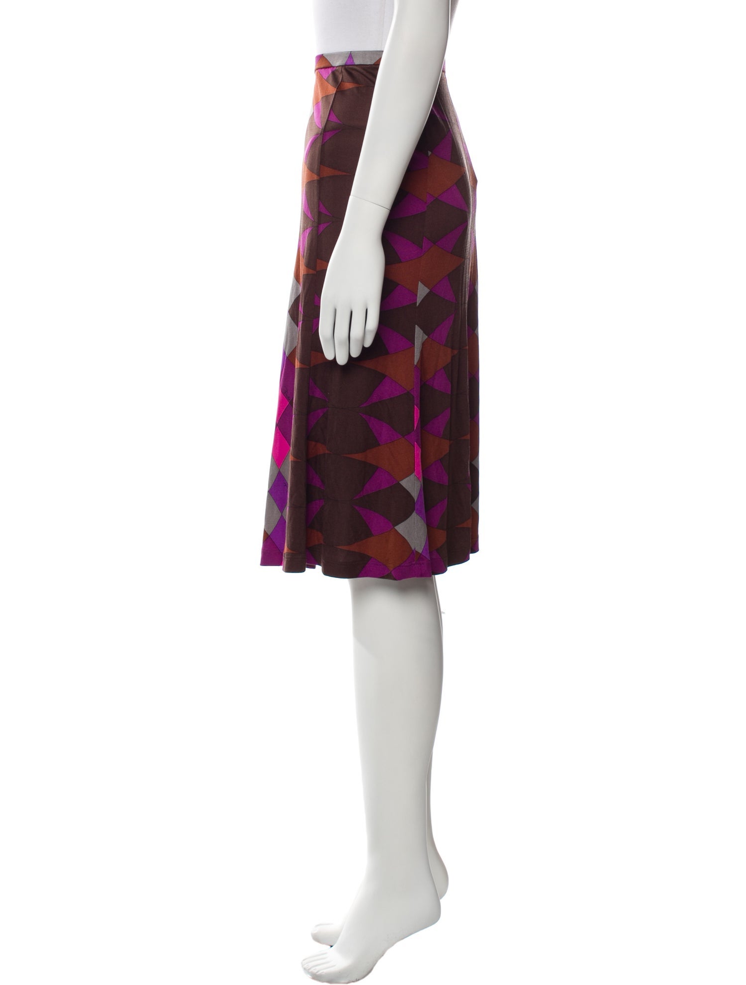 Emilio Pucci Plaid Print Knee-Length Skirt