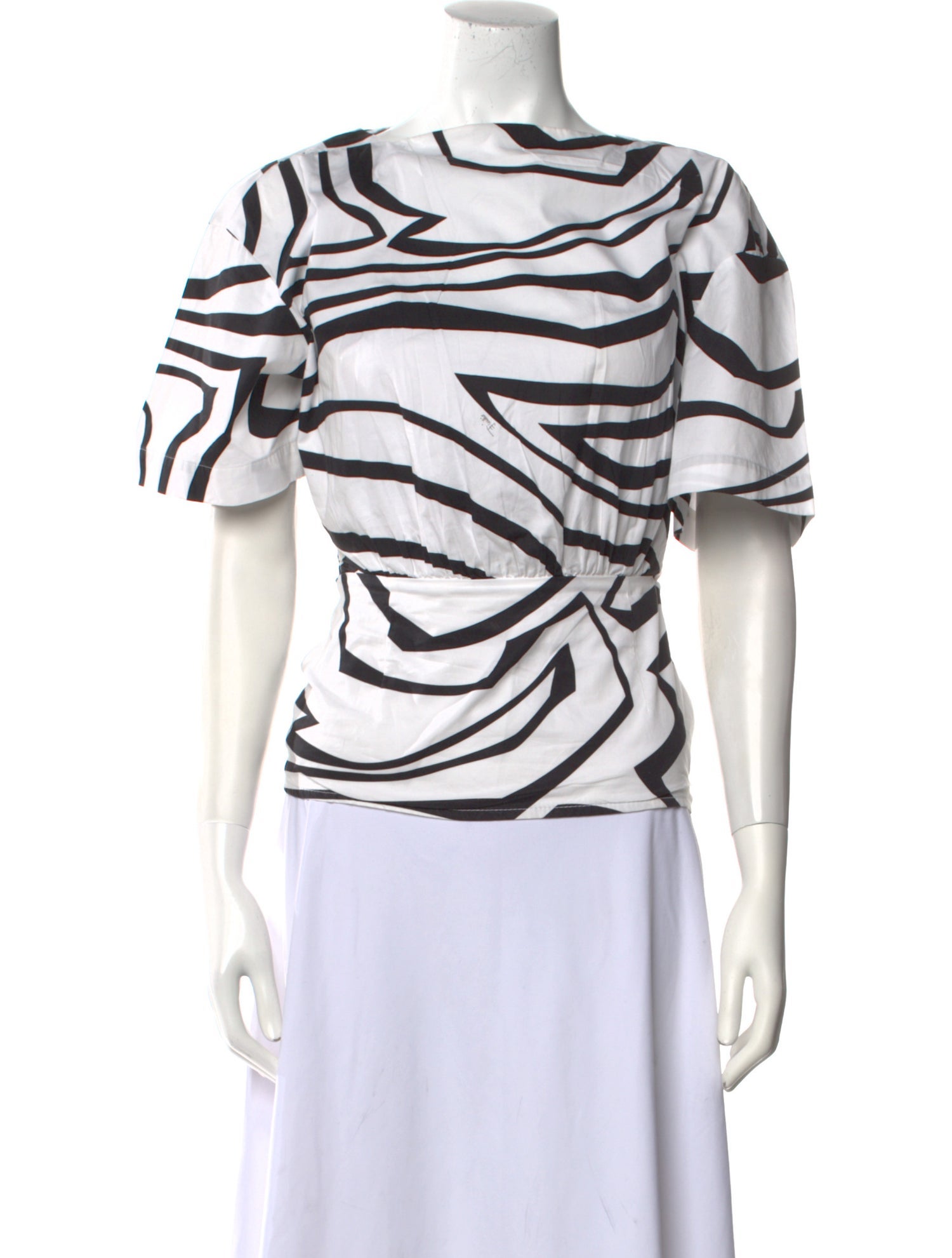 Emilio Pucci Printed Bateau Neckline Top