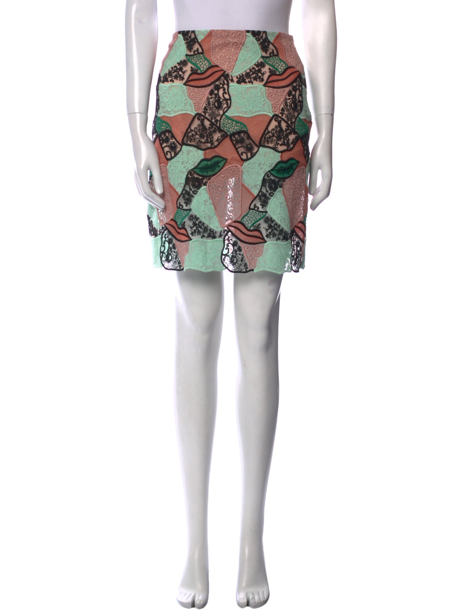 Emilio Pucci Lace Pattern Mini Skirt