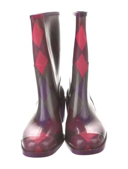 Emilio Pucci Rubber Plaid Print Rain Boots