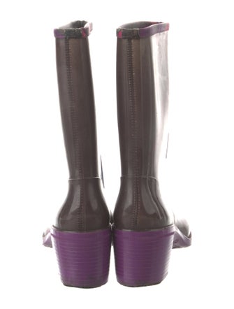 Emilio Pucci Rubber Plaid Print Rain Boots