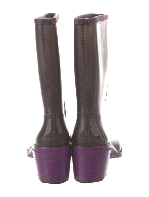 Emilio Pucci Rubber Plaid Print Rain Boots
