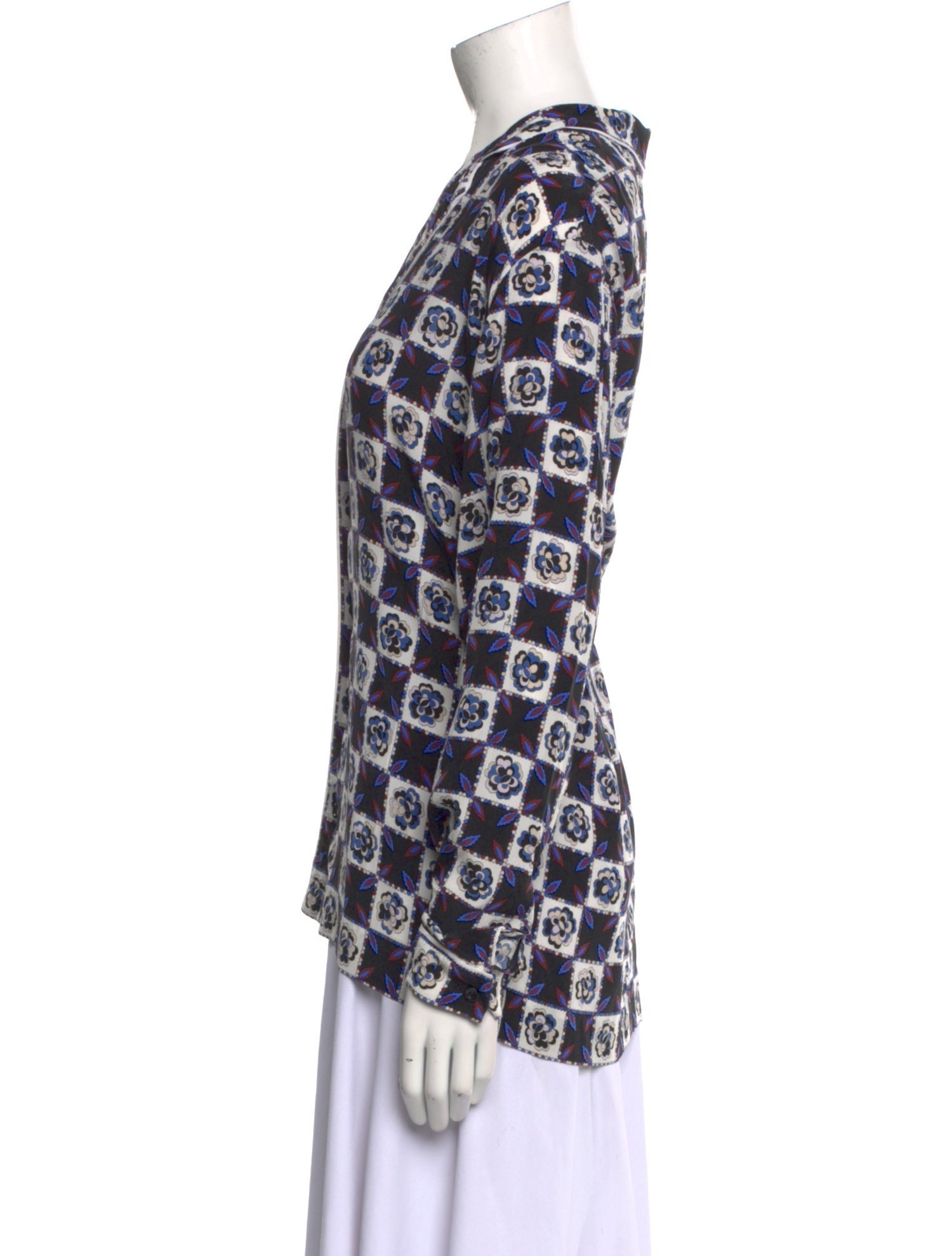 Emilio Pucci Silk Printed Button-Up Top