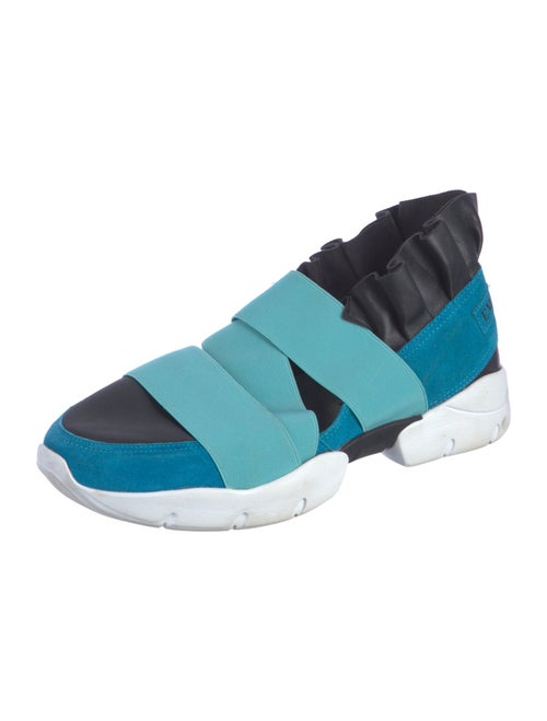 Emilio Pucci Suede Printed Athletic Sneakers