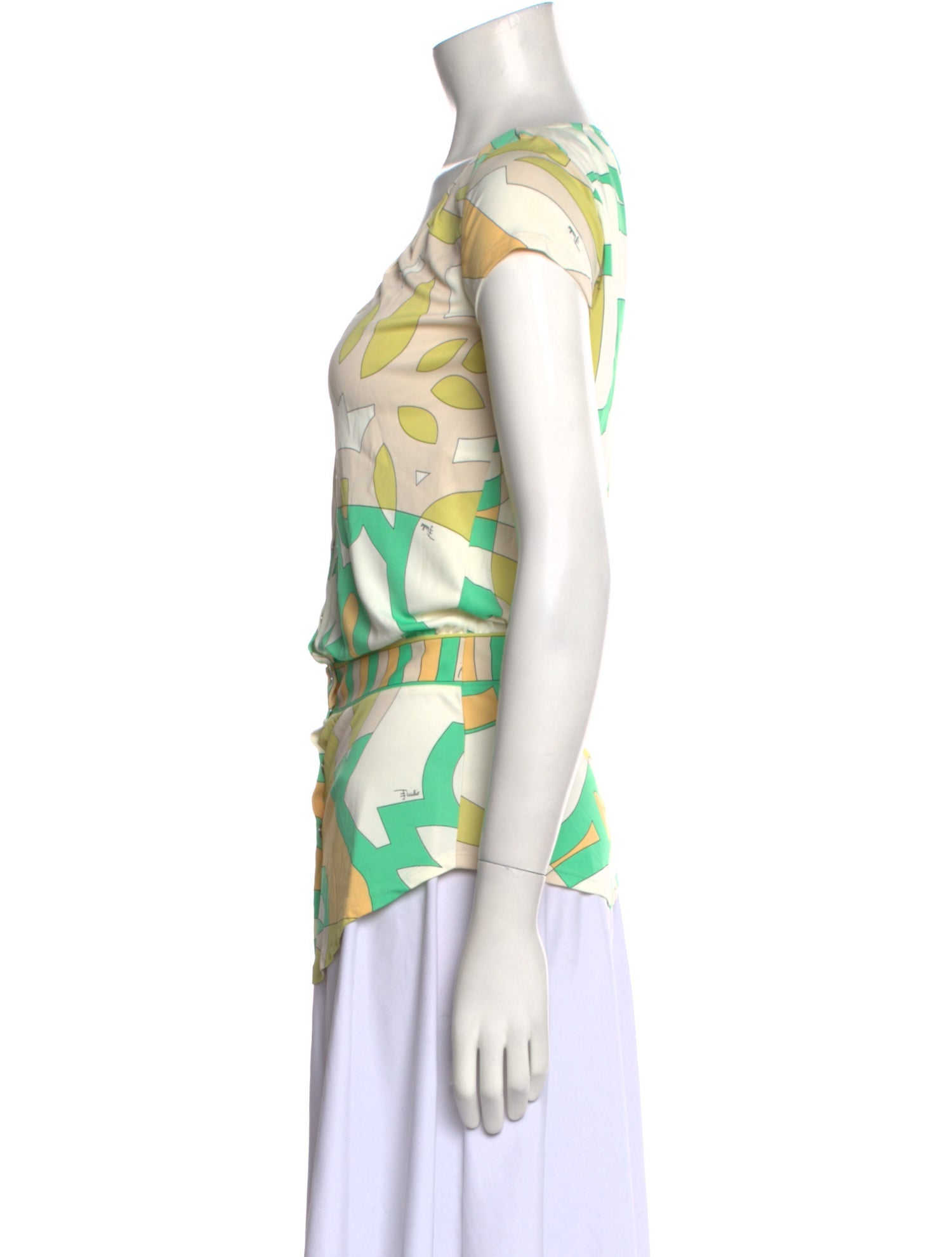 Emilio Pucci Printed V-Neck Blouse