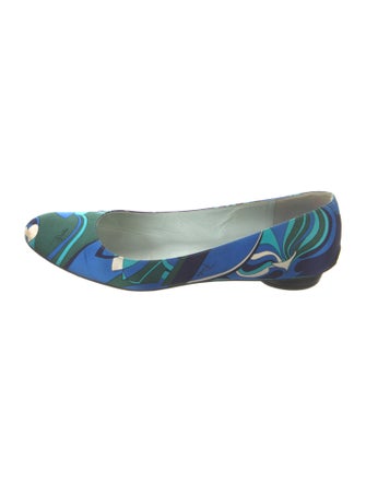 Emilio Pucci Satin Printed Ballet Flats