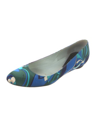 Emilio Pucci Satin Printed Ballet Flats