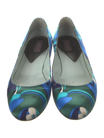 Emilio Pucci Satin Printed Ballet Flats