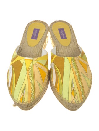 Emilio Pucci Canvas Printed Mules
