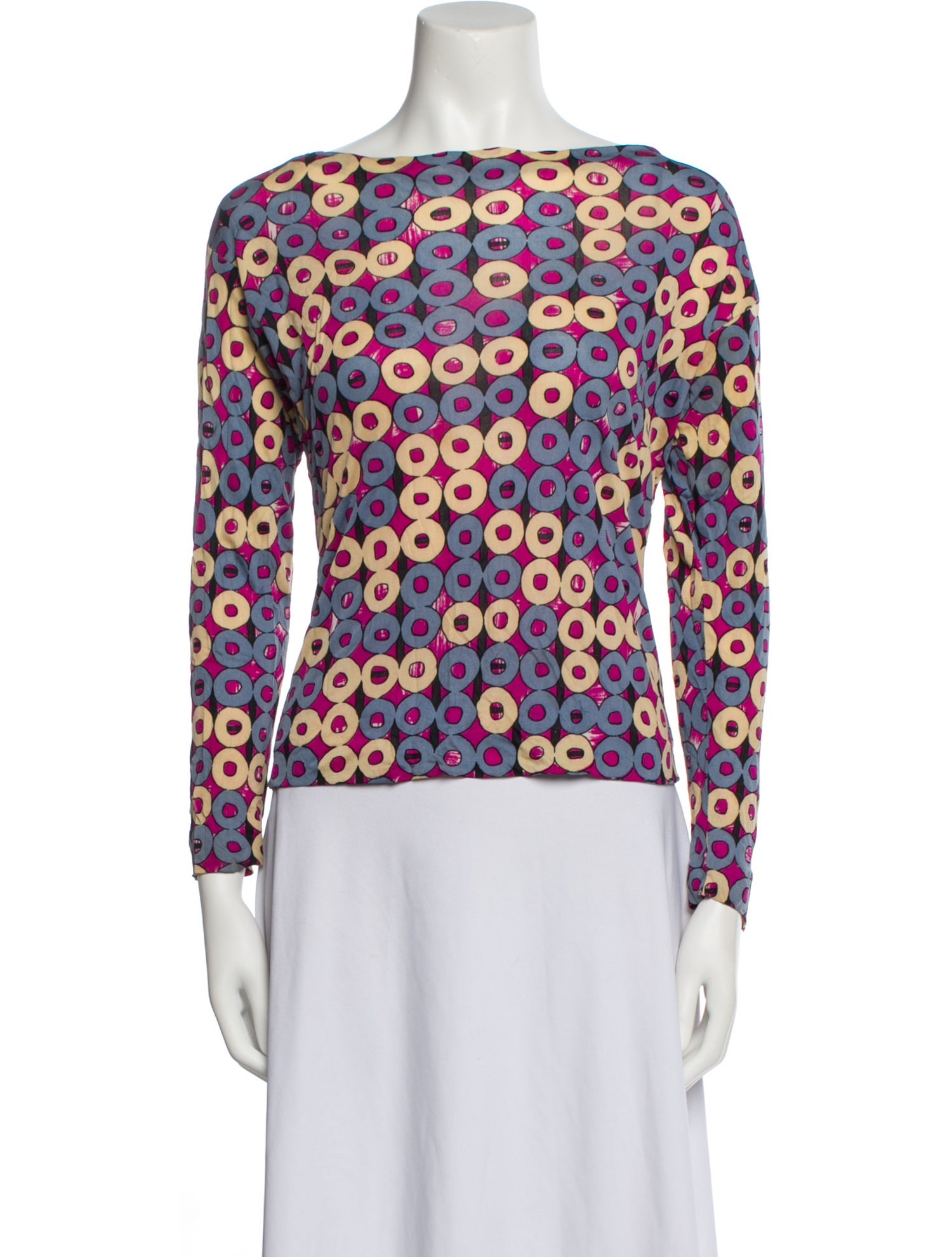 Emilio Pucci Printed Bateau Neckline Top