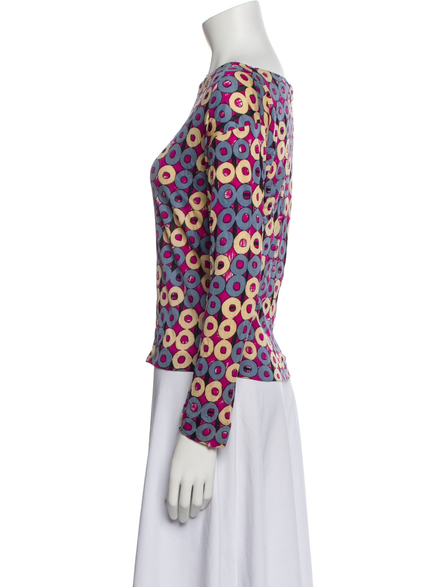 Emilio Pucci Printed Bateau Neckline Top