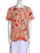Emilio Pucci Printed Short Sleeve Button-Up Top