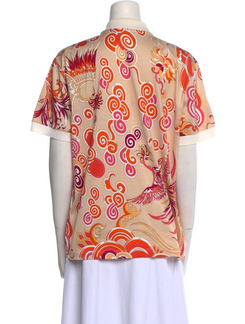 Emilio Pucci Printed Short Sleeve Button-Up Top