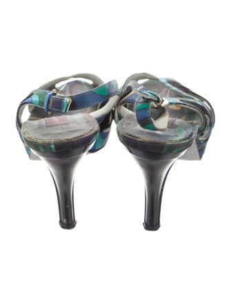 Emilio Pucci Suede Printed Slingback Sandals