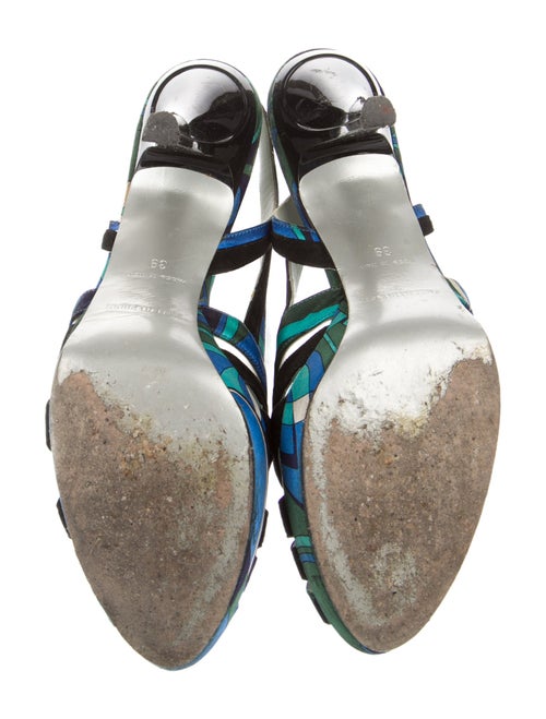 Emilio Pucci Suede Printed Slingback Sandals
