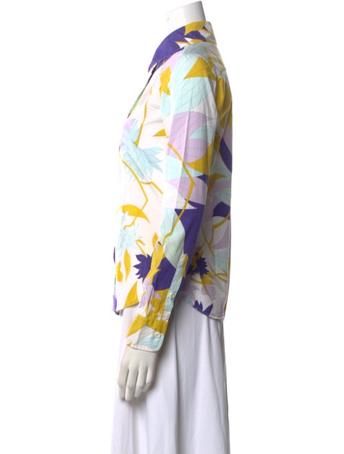 Emilio Pucci Printed Long Sleeve Button-Up Top