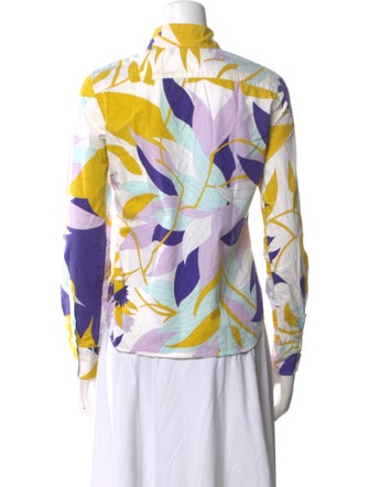 Emilio Pucci Printed Long Sleeve Button-Up Top