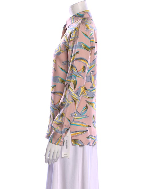 Emilio Pucci Printed Long Sleeve Button-Up Top