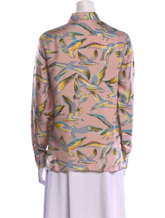 Emilio Pucci Printed Long Sleeve Button-Up Top