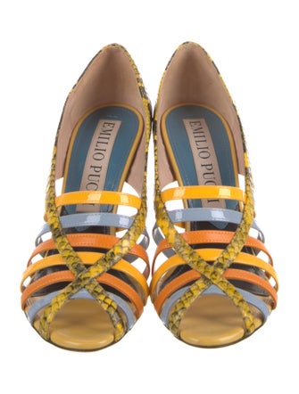 Emilio Pucci Snakeskin Printed Pumps