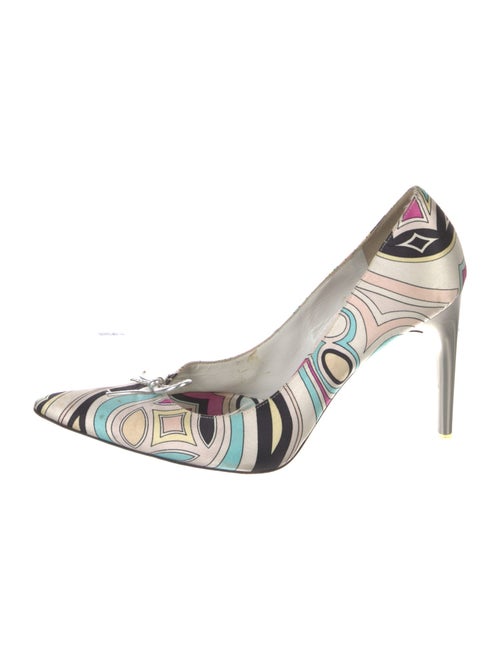 Emilio Pucci Satin Printed Slingback Pumps