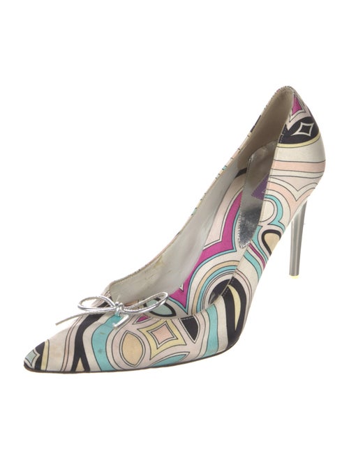 Emilio Pucci Satin Printed Slingback Pumps