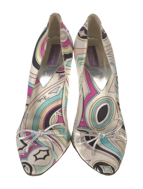 Emilio Pucci Satin Printed Slingback Pumps