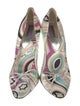 Emilio Pucci Satin Printed Slingback Pumps