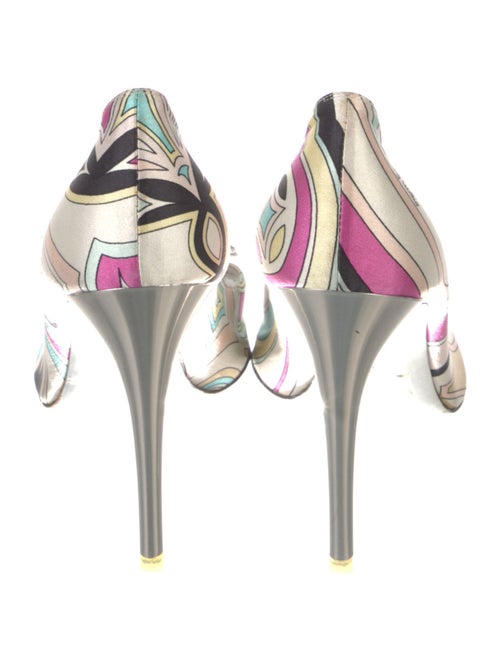 Emilio Pucci Satin Printed Slingback Pumps