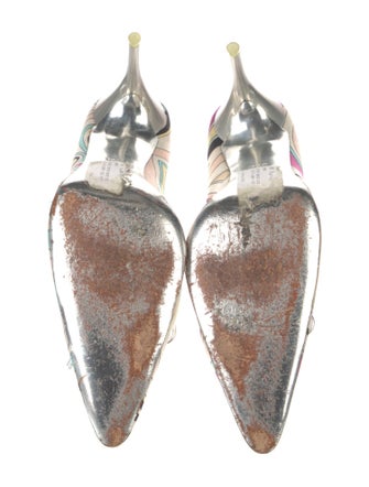 Emilio Pucci Satin Printed Slingback Pumps