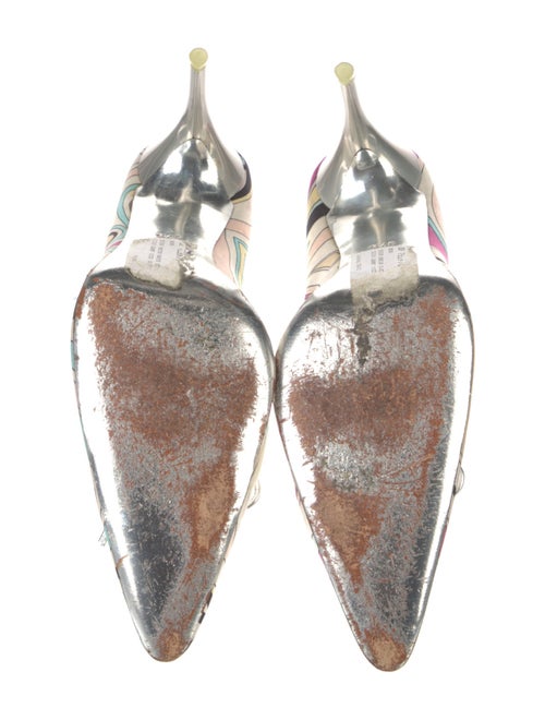 Emilio Pucci Satin Printed Slingback Pumps