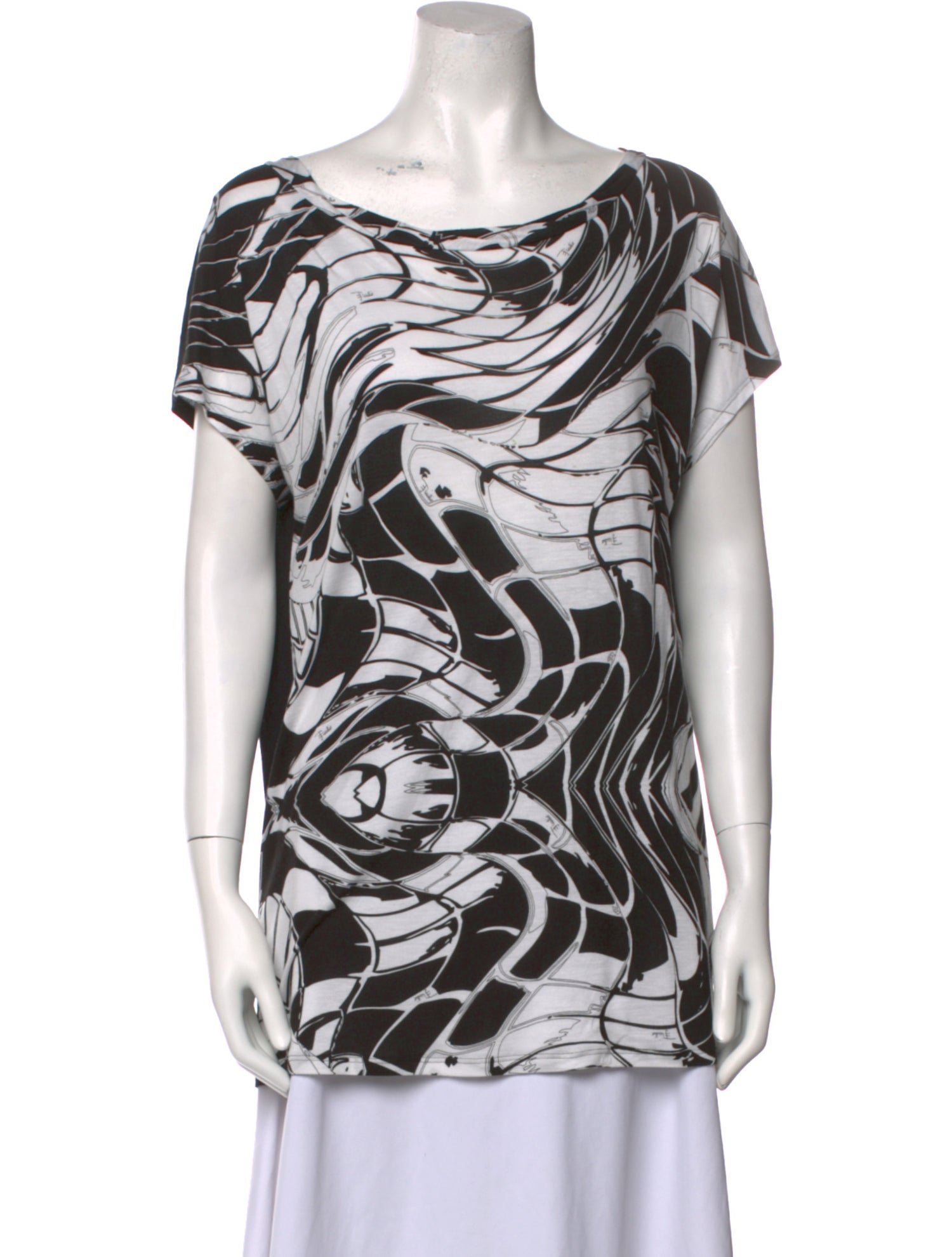 Emilio Pucci Printed Cowl Neck Tunic