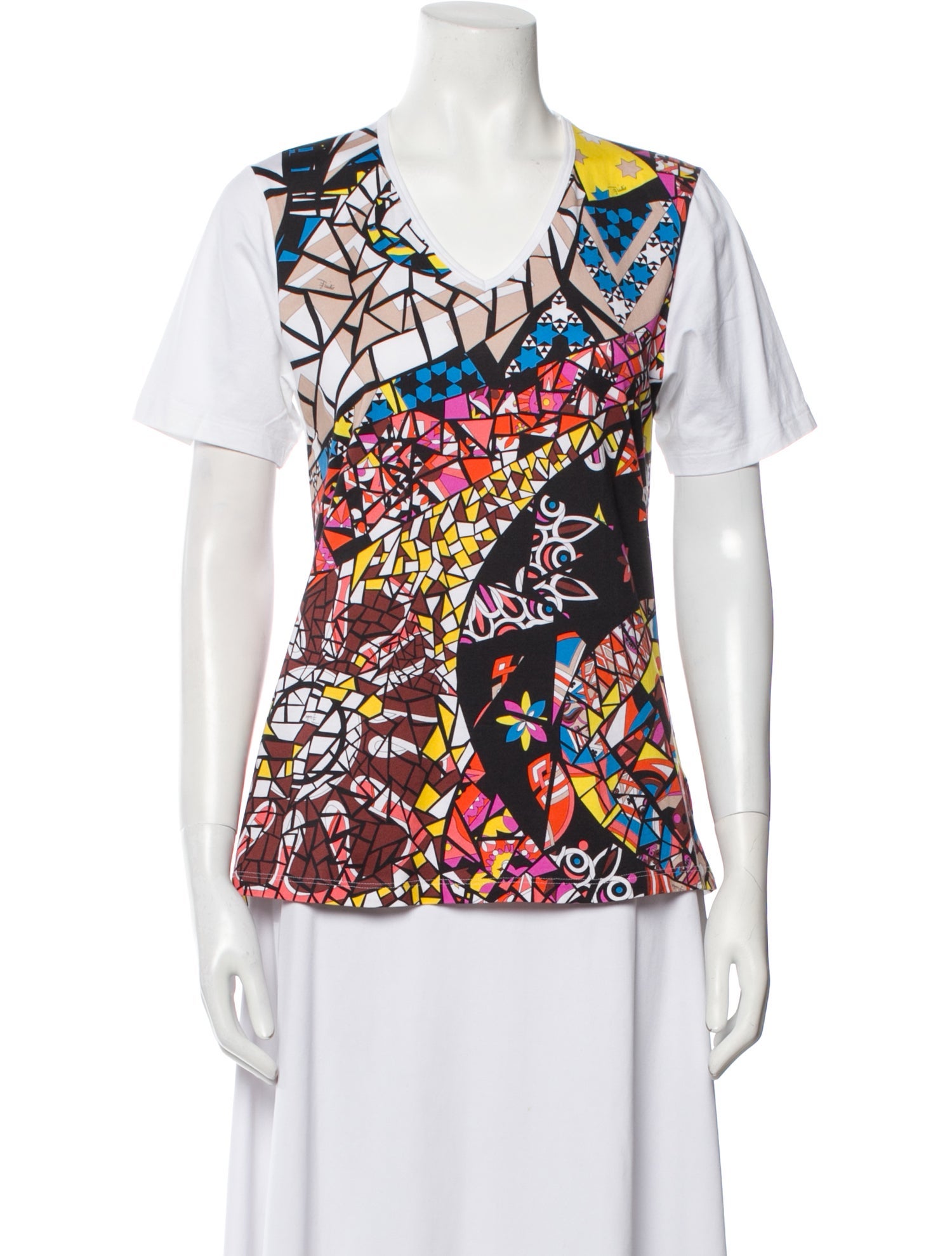 Emilio Pucci Printed V-Neck T-Shirt