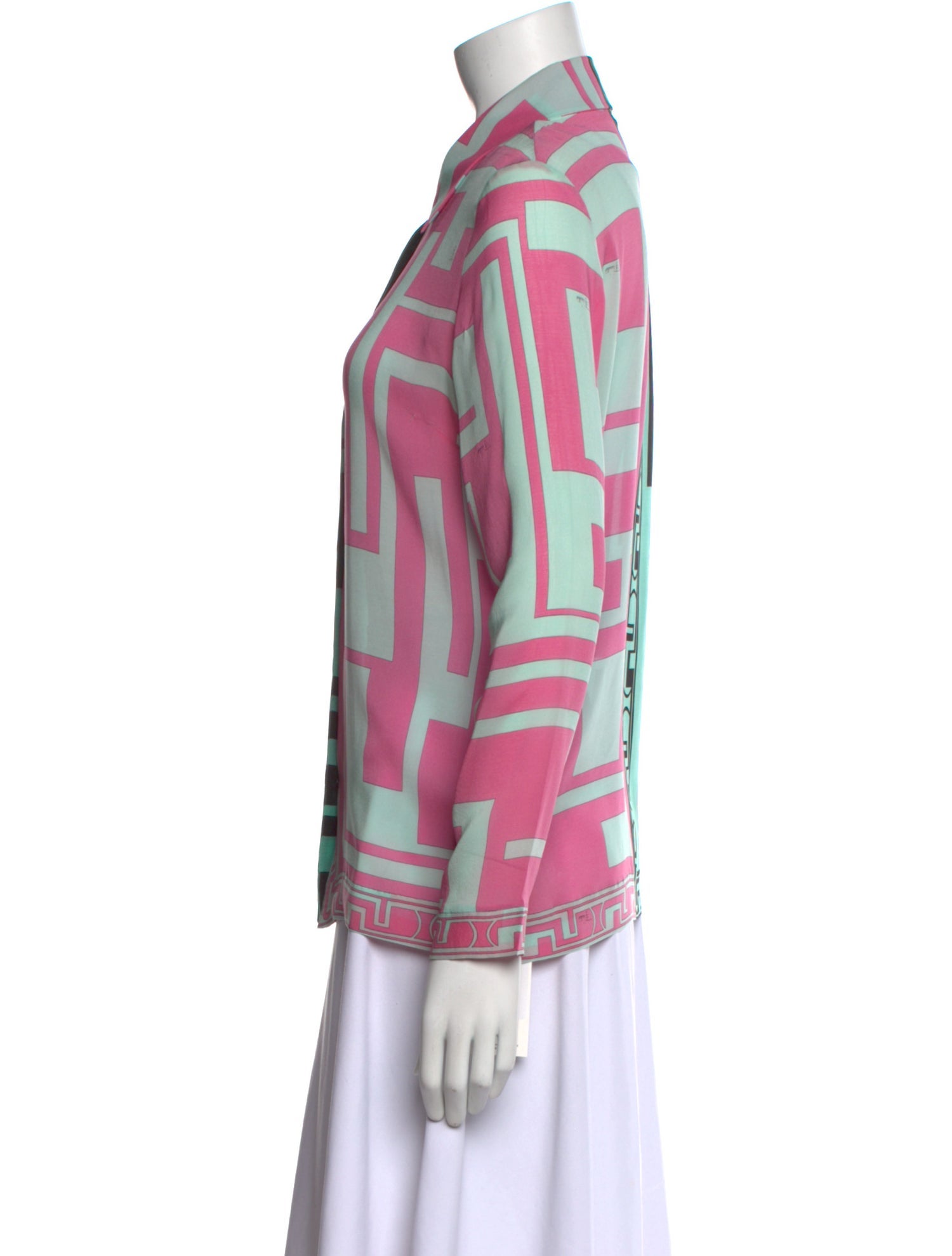 Emilio Pucci Silk Printed Button-Up Top