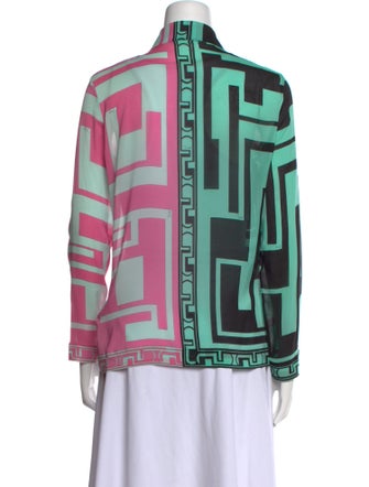 Emilio Pucci Silk Printed Button-Up Top