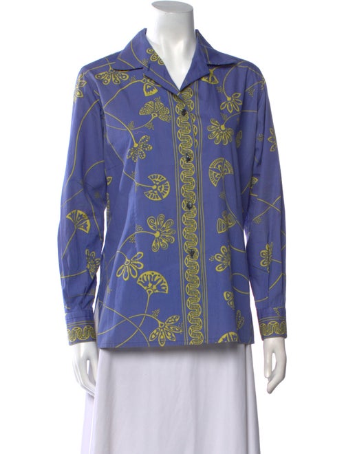 Emilio Pucci Printed Long Sleeve Button-Up Top