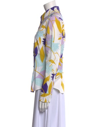 Emilio Pucci Printed Long Sleeve Button-Up Top