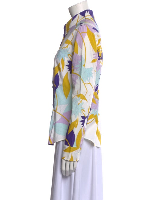 Emilio Pucci Printed Long Sleeve Button-Up Top