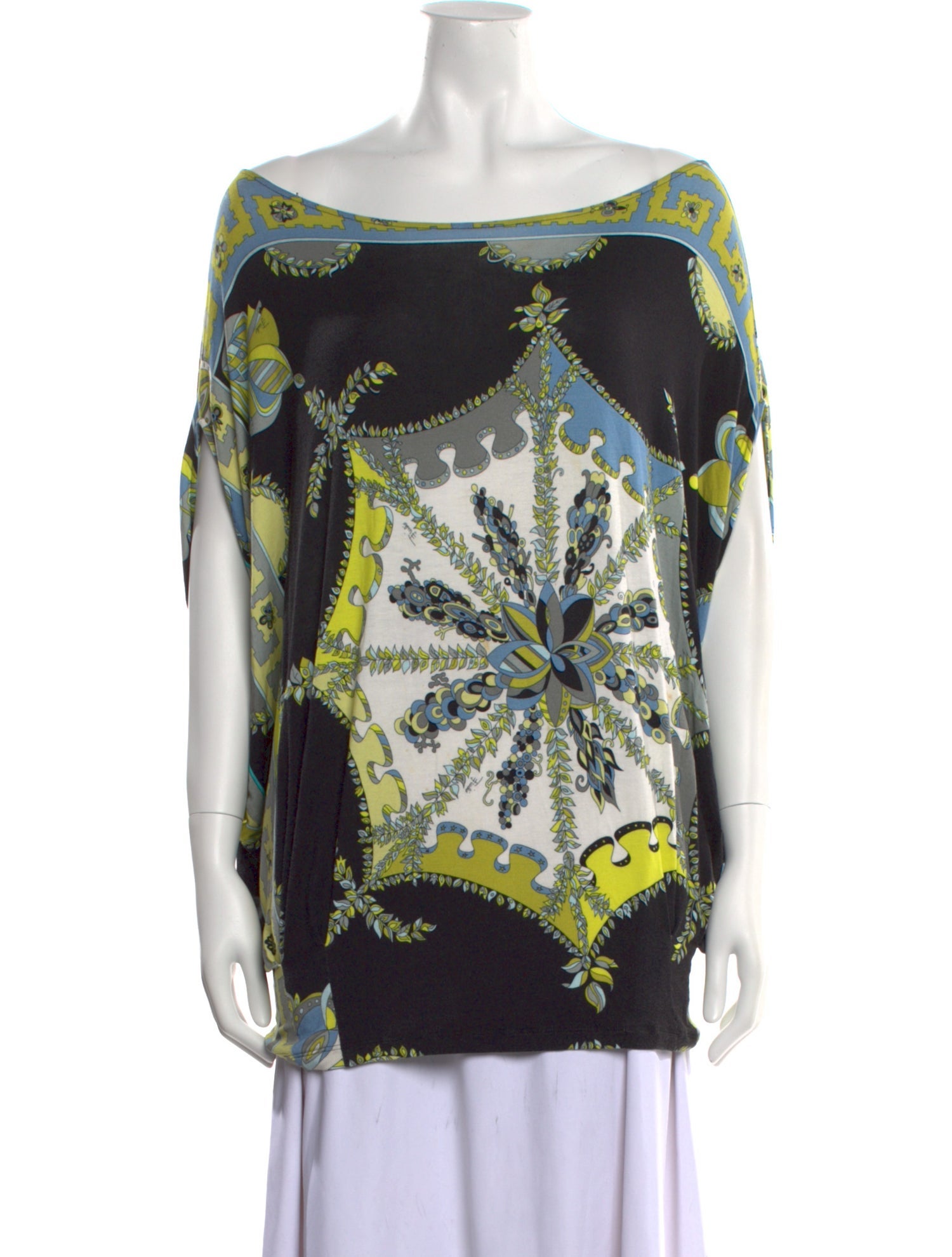 Emilio Pucci Printed Bateau Neckline Tunic